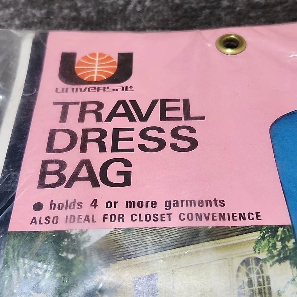 1970 UNIVERSAL TRAVEL DRESS BAG GRAY GARMENTS CLOSET CONVENIENCE ZIP-BAG
